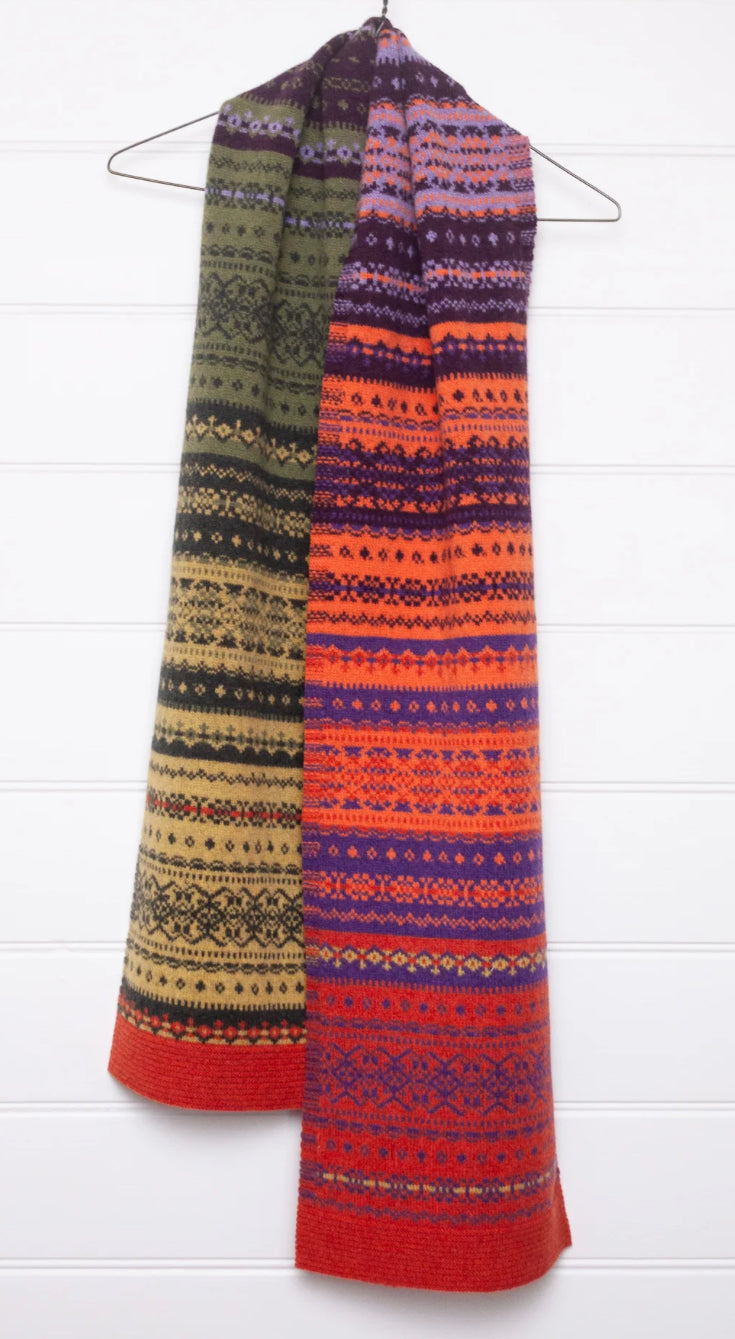 New Alloa Fairisle Scarf In Copperland