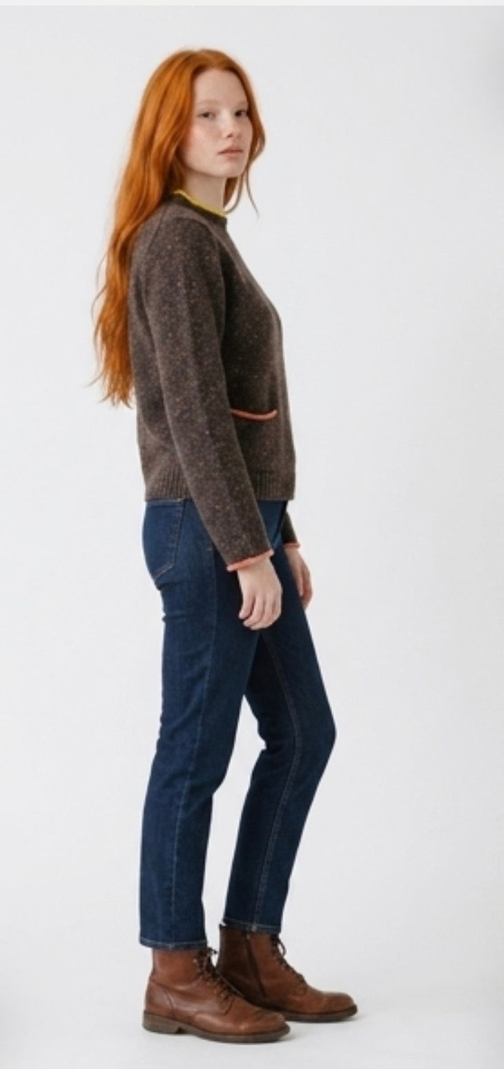 New Eribe Tweed Nep Sweater In Bark