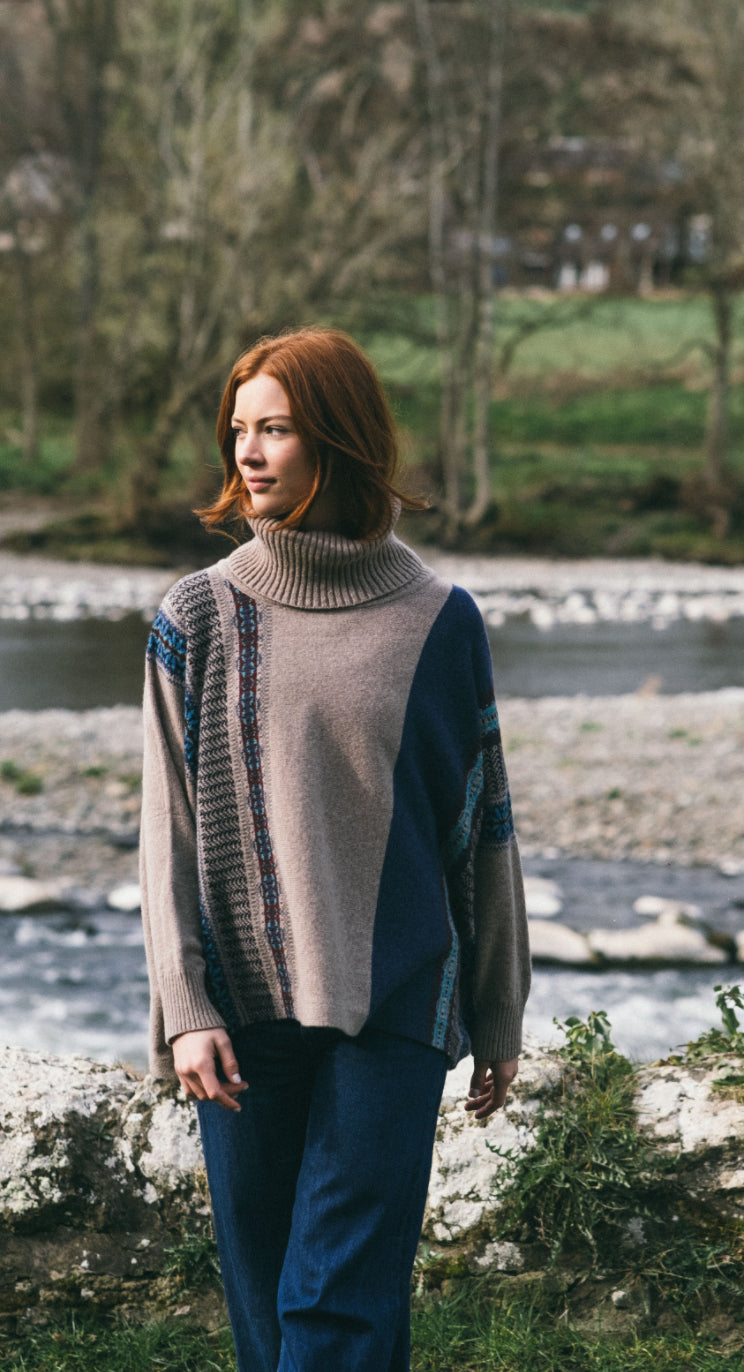 Eribe Montrose Cowl Sweater In Oban Sky