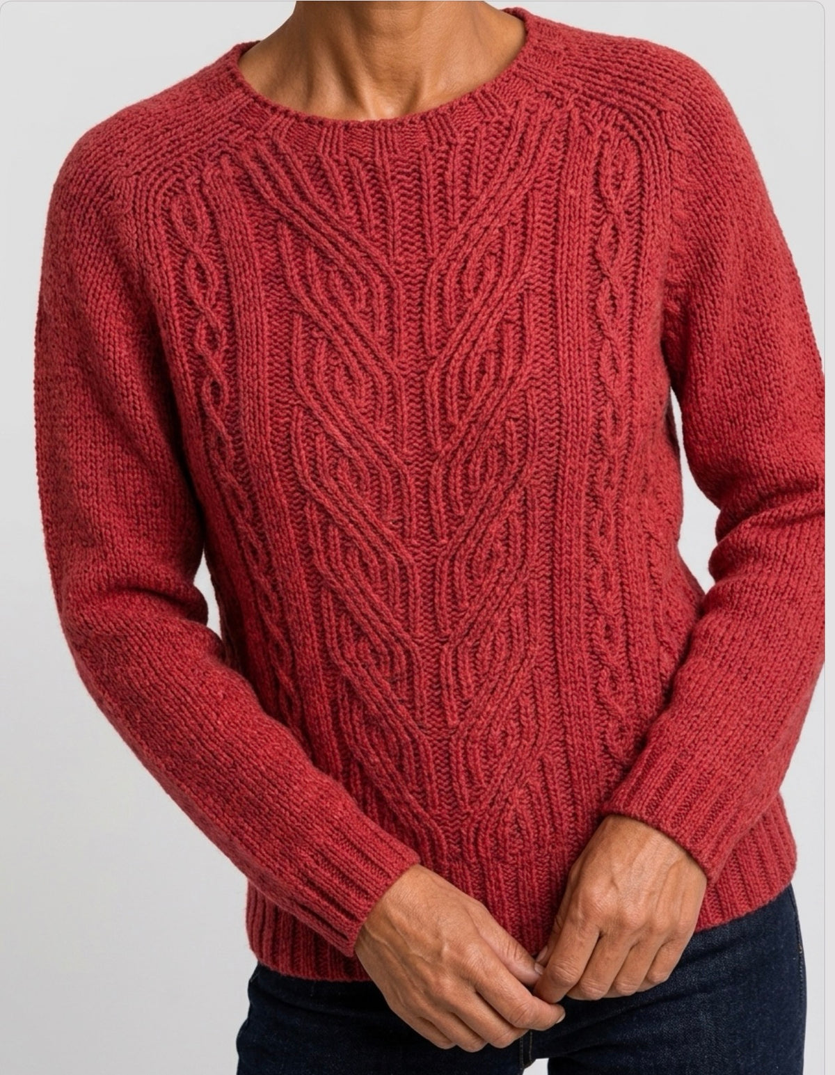 SALE Harley Of Scotland Wool Nep Twist Sweater in Oransay