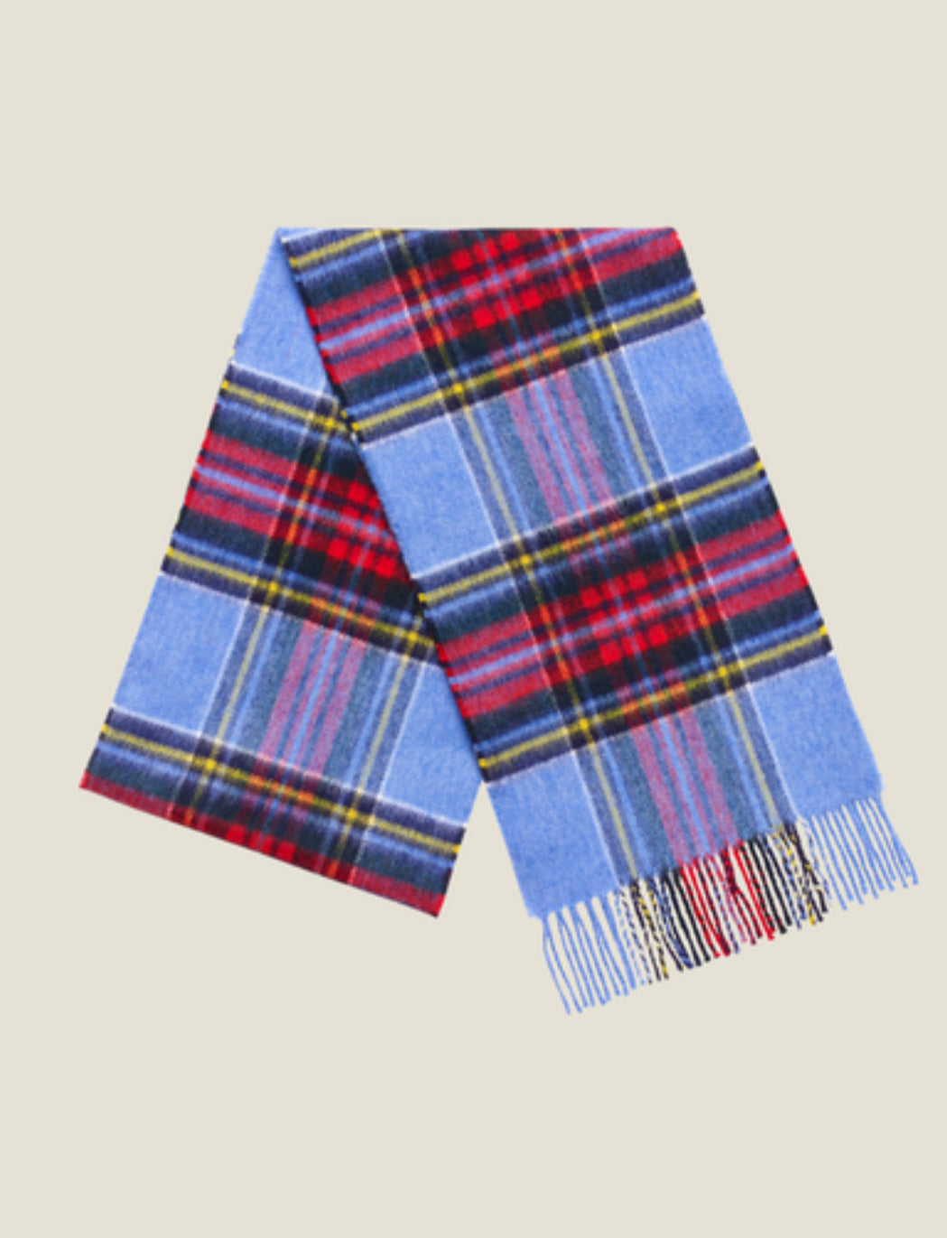 Brontë By Moon Tartan Merino Scarf - Blue Vintage