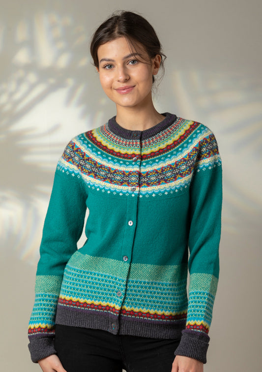 New Eribe Fairisle Alpine Cardigan In Tigerlilly