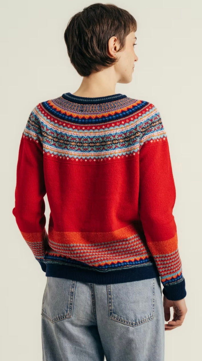 New Eribe Alpine Sweater Fairisle In Cherry