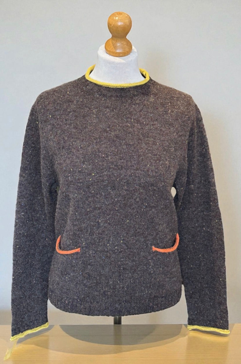 New Eribe Tweed Nep Sweater In Bark