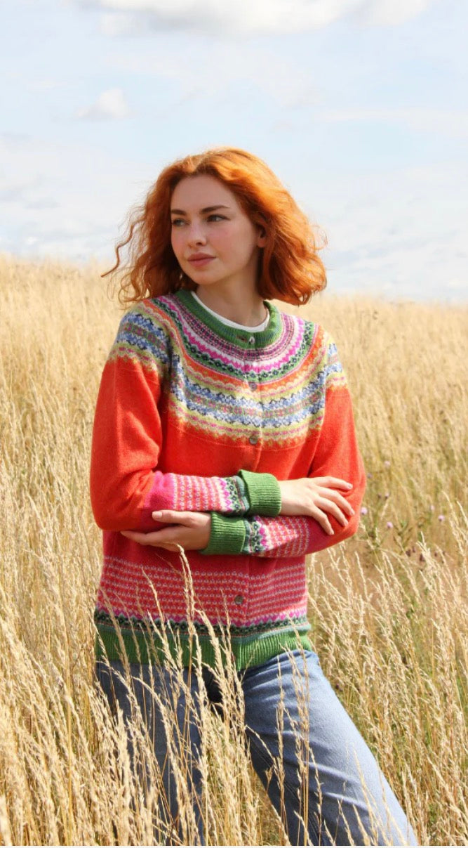 New Eribe Fairisle Alpine Cardigan In Bellarose