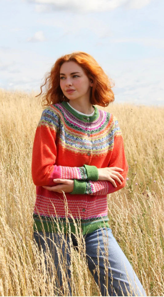 New Eribe Fairisle Alpine Cardigan In Bellarose
