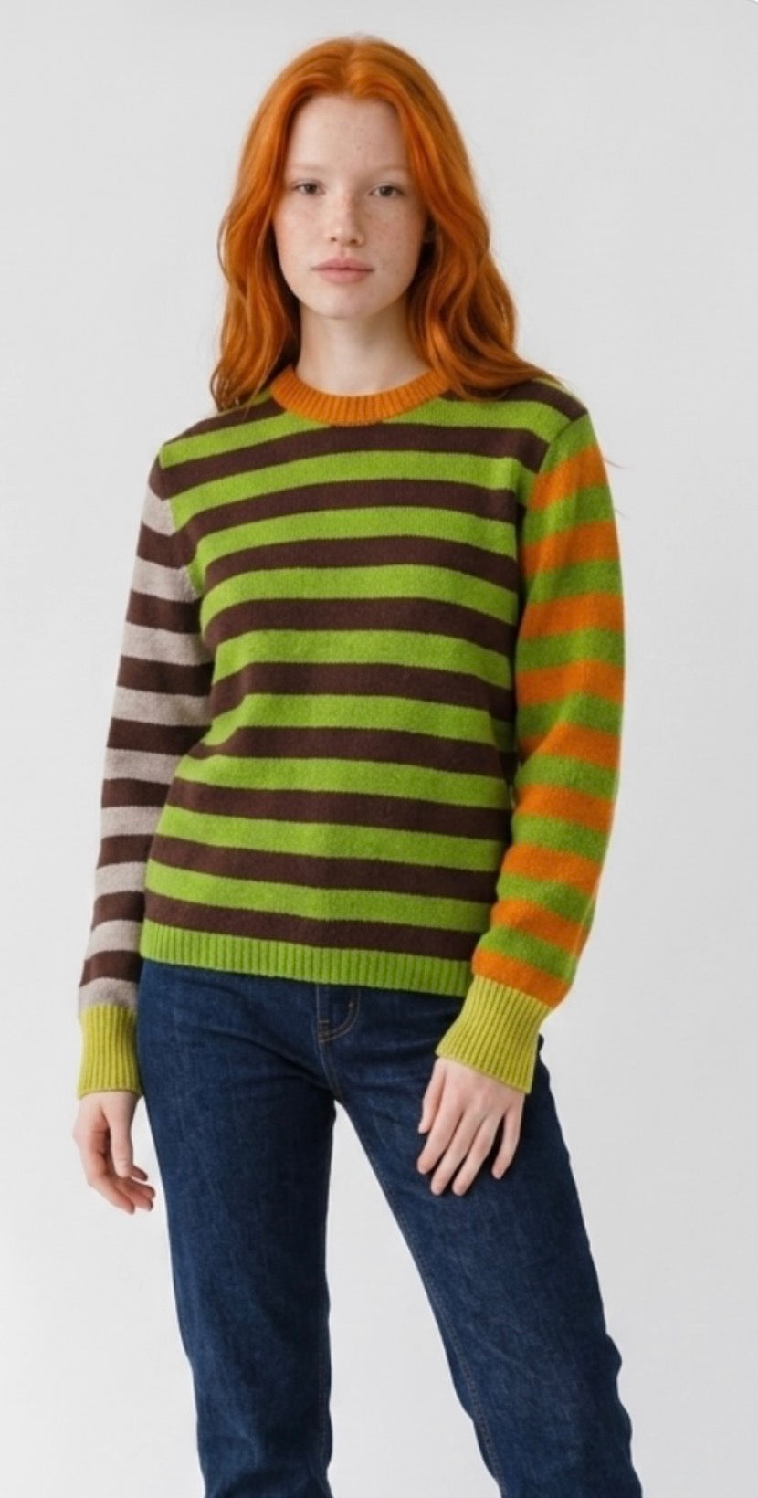 Eribe Stobo Stripe Reversible Sweater In Coorie