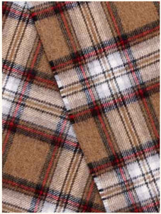 Camel Stewart Large Tartan Merino Ruana