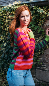 Eribe Stobo Stripe Reversible Sweater In Rosa