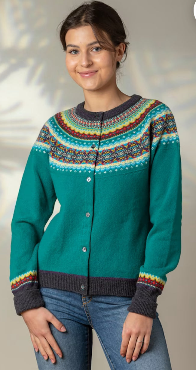 New Eribe Fairisle Alpine Cardigan In Tigerlilly