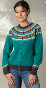 New Eribe Fairisle Alpine Cardigan In Tigerlilly