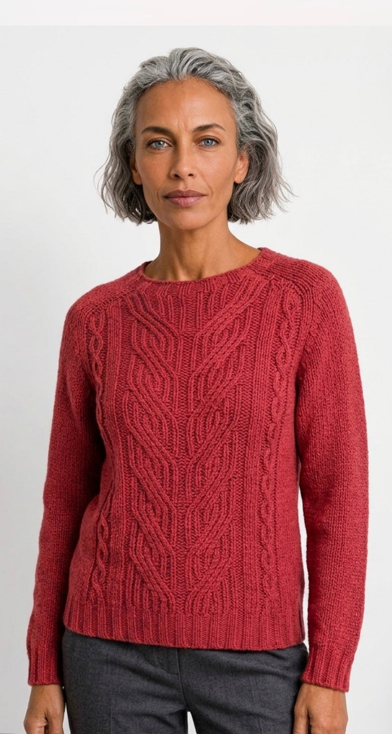 SALE Harley Of Scotland Wool Nep Twist Sweater in Oransay