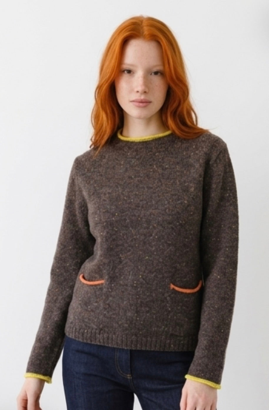 New Eribe Tweed Nep Sweater In Bark