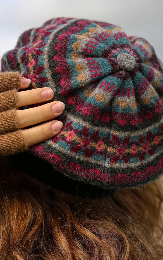 Eribe Fairisle Alloa Beret In Velvet