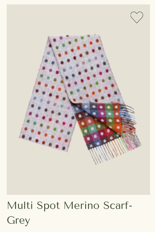 Brontë By Moon Multi Spot Merino Scarf - Grey