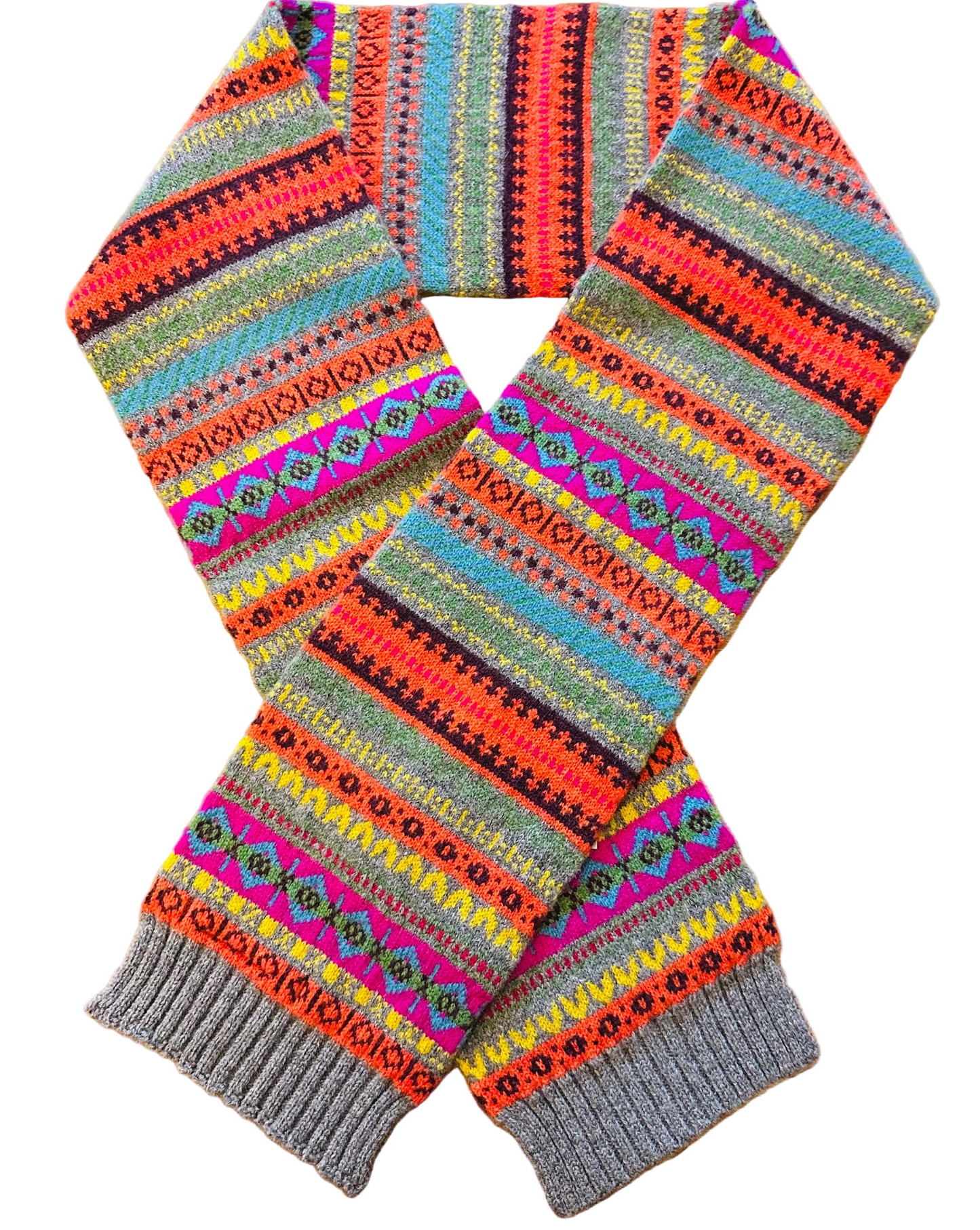 Scottish Vibrant Staffa Fairisle Scarf Caprice
