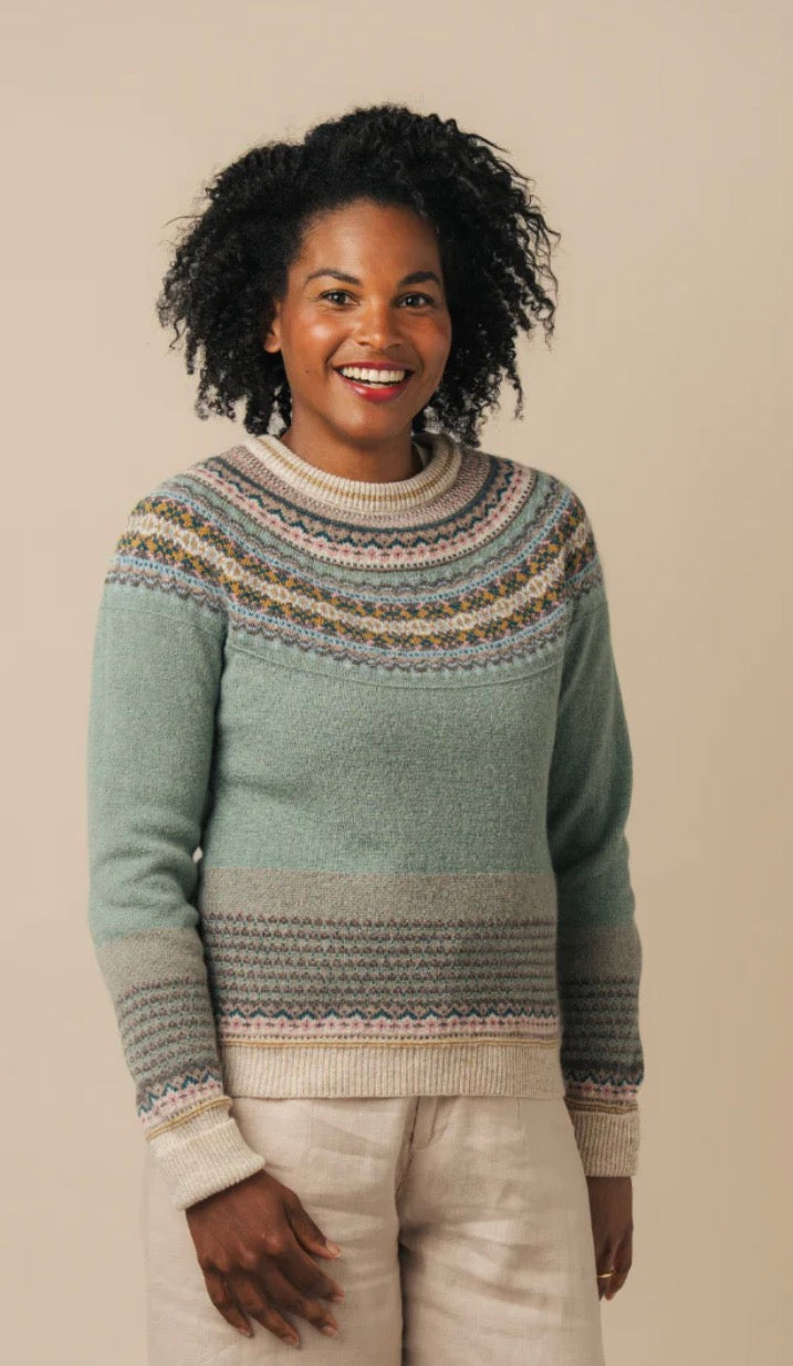 New Eribe Alpine Sweater Fairisle In Sage