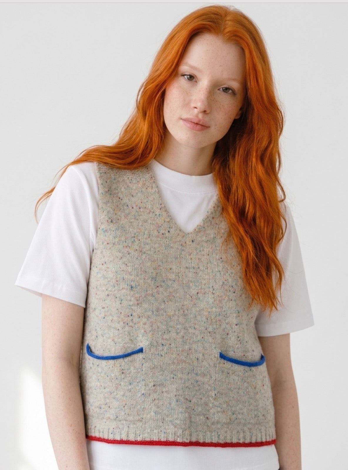 New Eribe Tweednep Vest In Sand