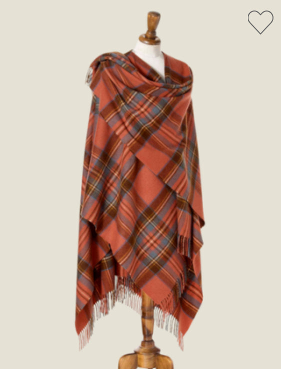 Antique Royal Stewart Large Tartan Merino Ruana