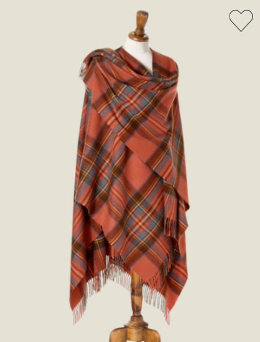 Antique Royal Stewart Large Tartan Merino Ruana