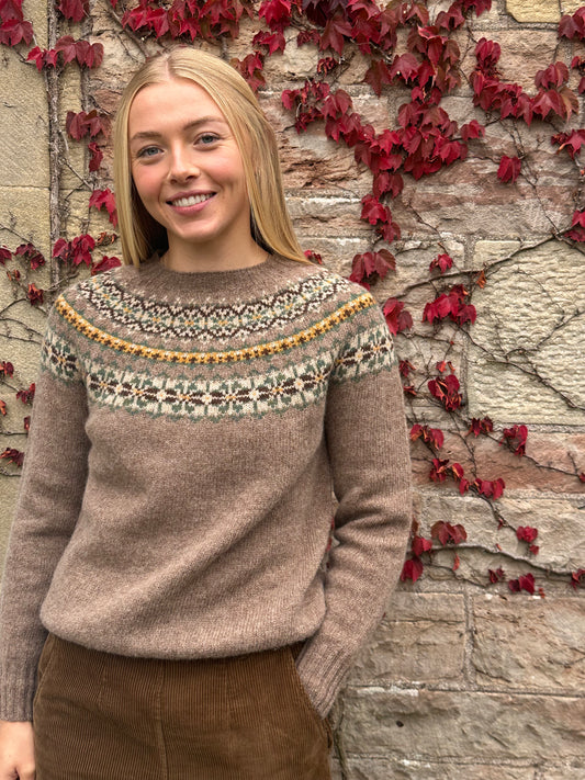 New Harley Of Scotland Fairisle In Tundra 25