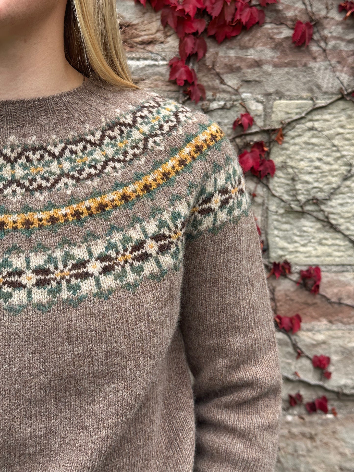 New Harley Of Scotland Fairisle In Tundra 25