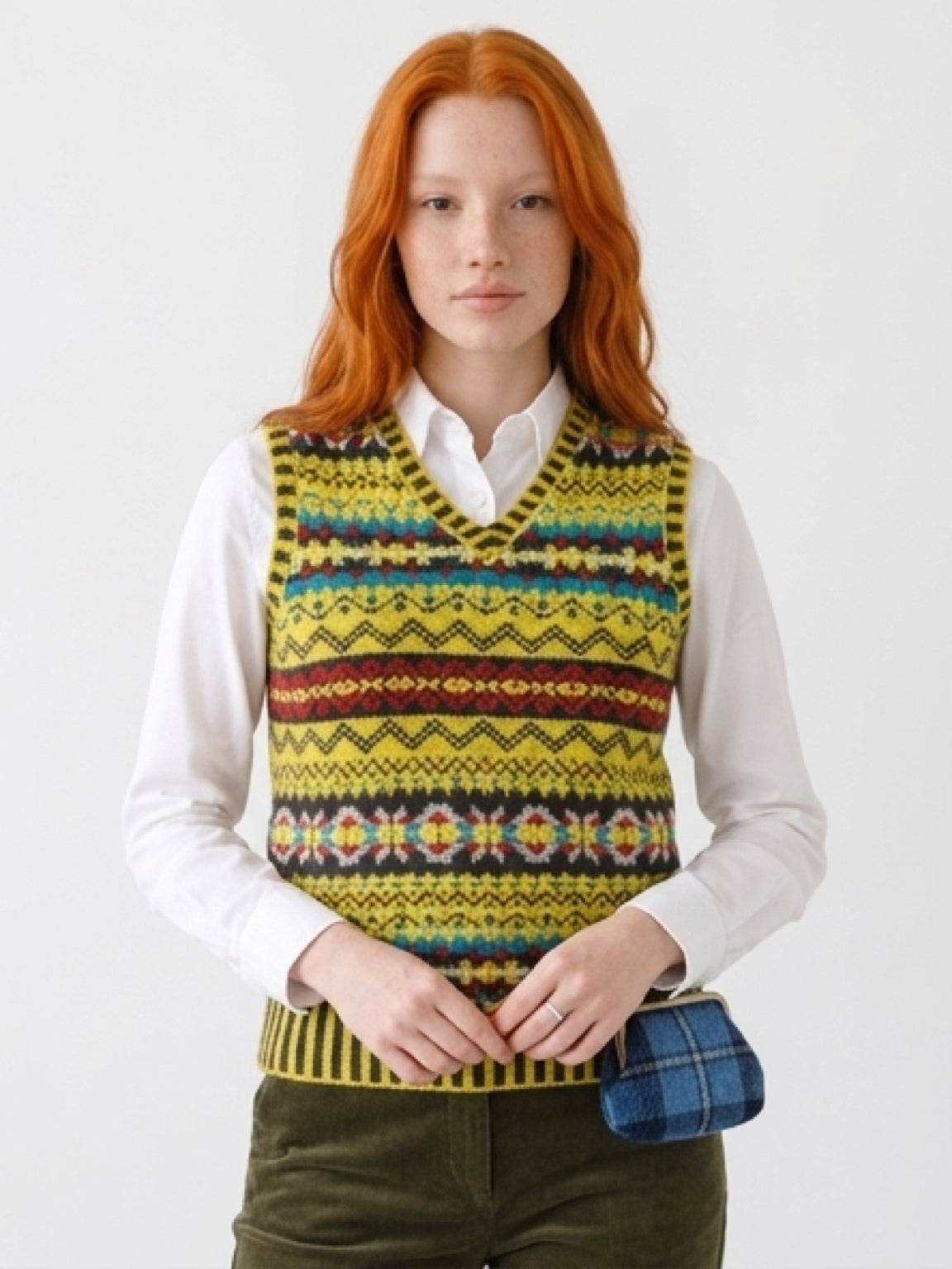 Eribe Brodie Fairisle Vest In Piccalilli