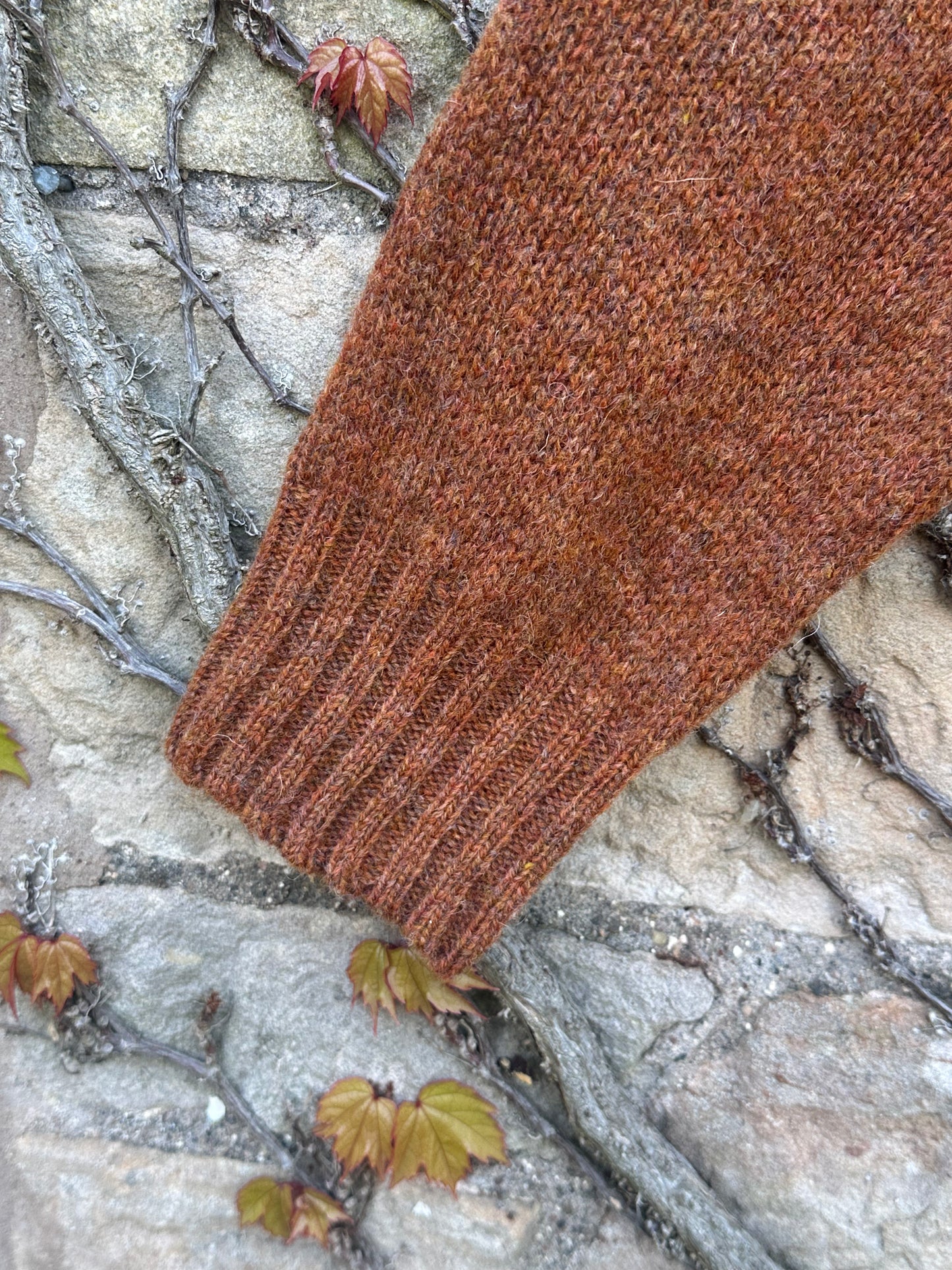 Harley Of Scotland New Shetland Fairisle Cardigan In Whisky