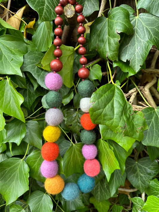 Handmade Scottish Merino Bead Necklace By 'Lynsey Walters'