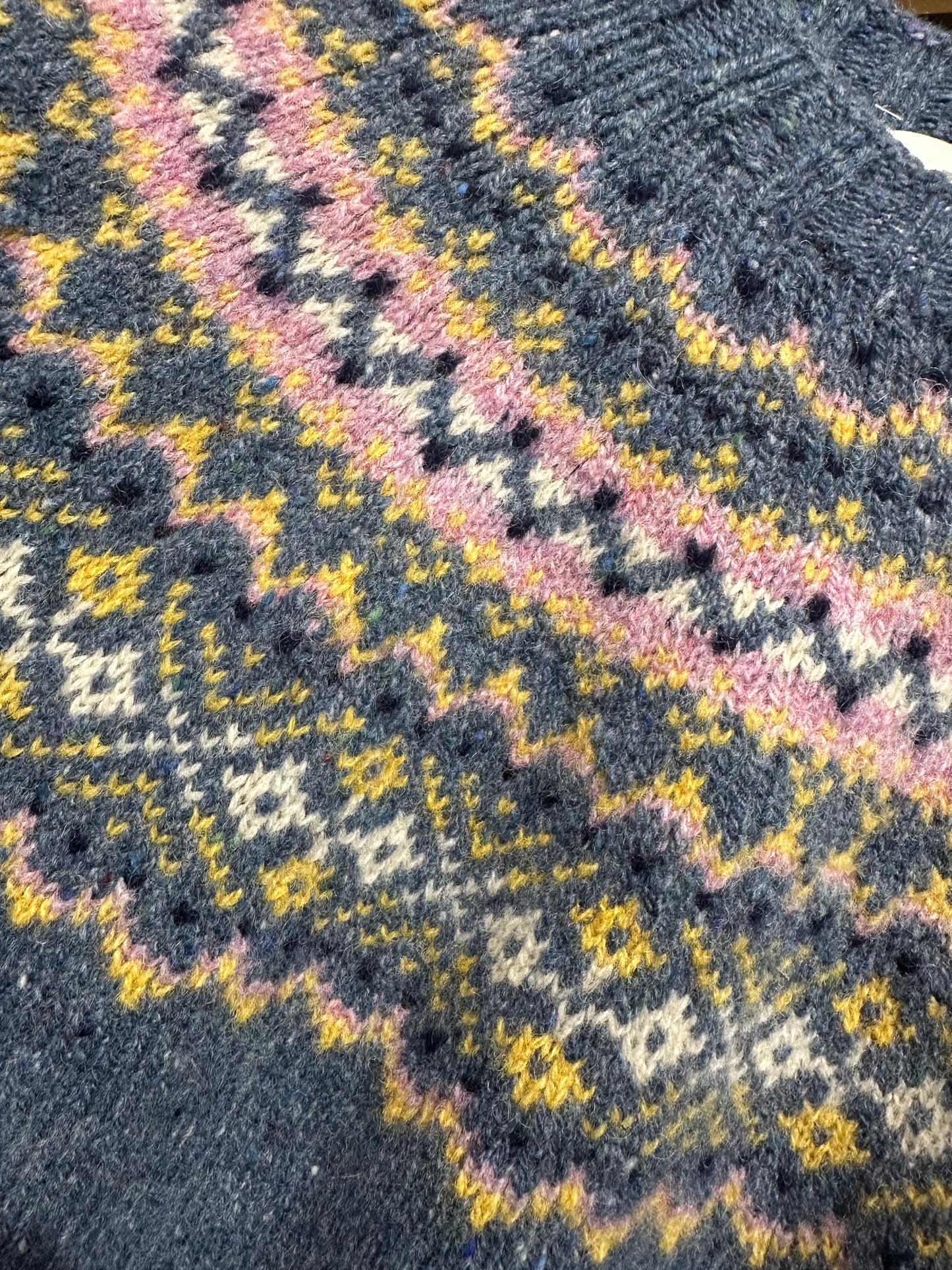 New Harley Of Scotland Lambswool Fairisle In Ossian