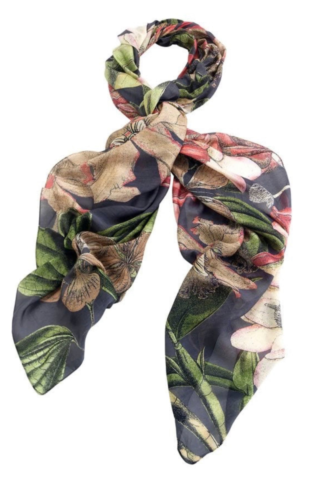 One Hundred Stars Passion Flower Grey Scarf