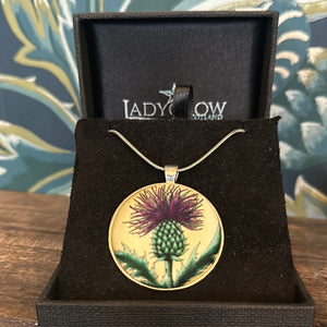 Ladycrow Silk Scottish Thistle Necklace