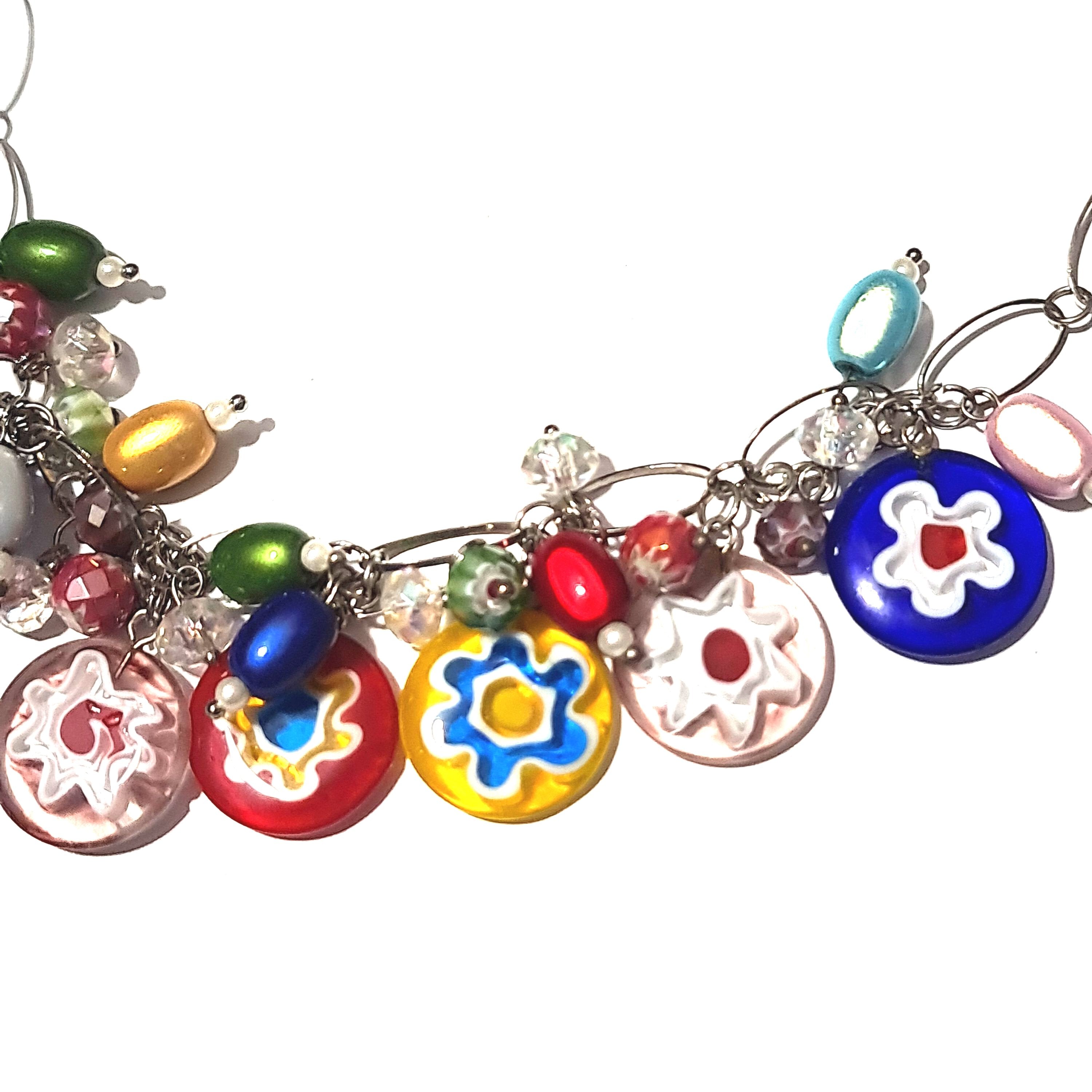 Stunning Glass Multicolored Necklace