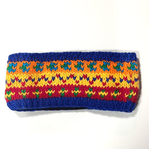 Handknit Fairisle Fleece Lined Headband