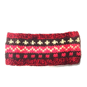 Handknit Fairisle Fleece Lined Headband
