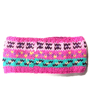 Handknit Fairisle Fleece Lined Headband