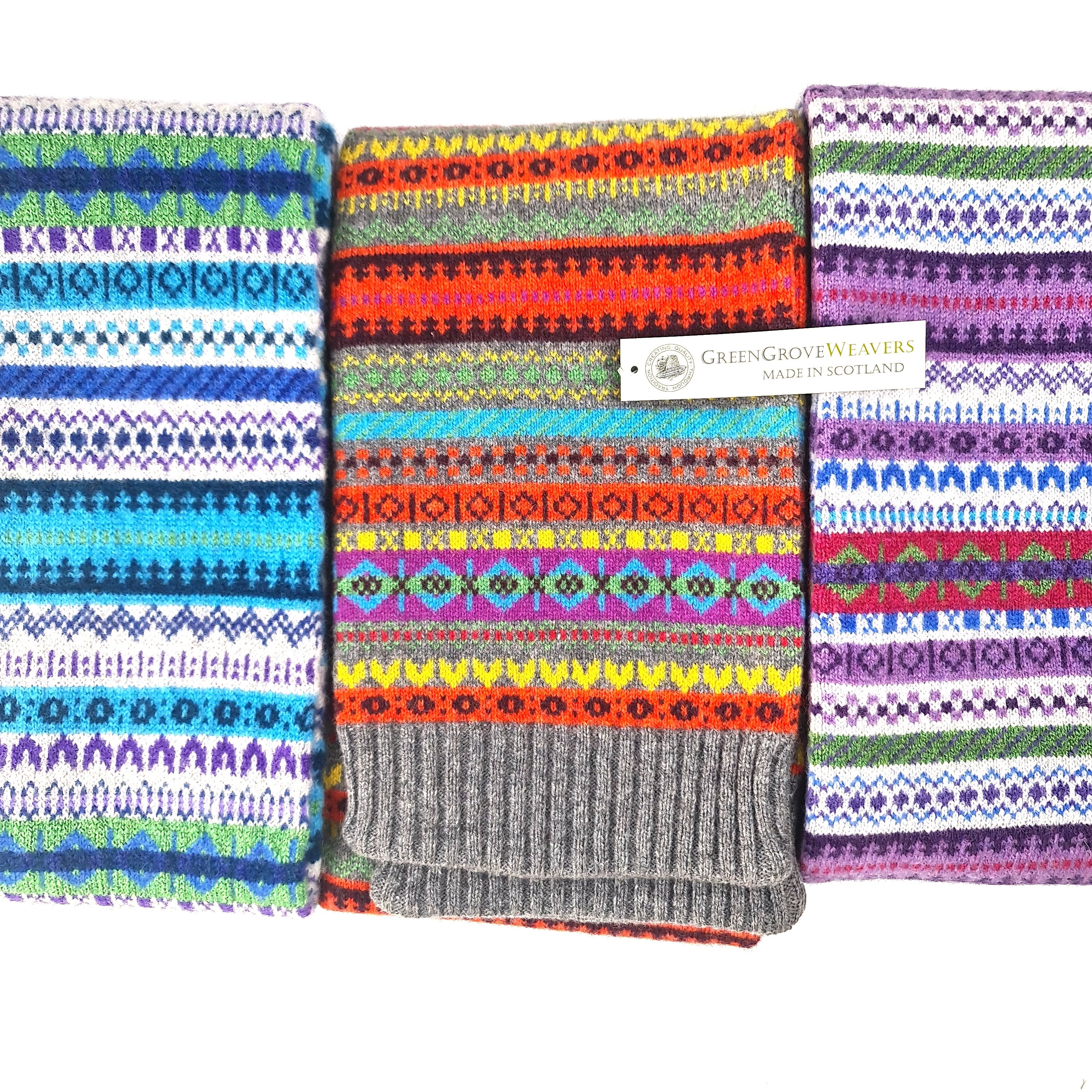 Green Grove Weavers Scottish Staffa Fairisle Scarf