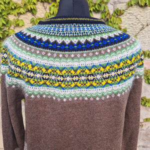 SALE Eribe Alpine Fairisle Sweater In Harris Brown