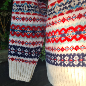 Harley Of Scotland All over Fairisle In Cream