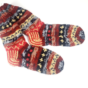 Handknit Fleece Lined Slipper Socks