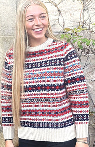 Harley Of Scotland All over Fairisle In Cream