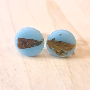 Handmade Scottish Glass & Gold Button Studs