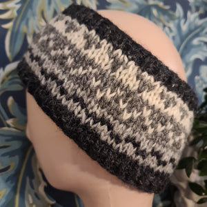 Handknit Fairisle Fleece Lined Headband