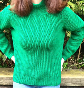 SALE Harley Of Scotland Moss Stitch Turtle Neck In Jungle