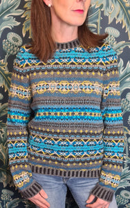New Eribe Fairisle Kinross Sweater in Reflection P4218