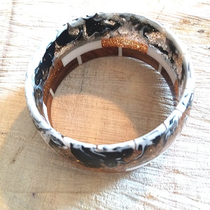 Wooden Aqua Fused Bracelet