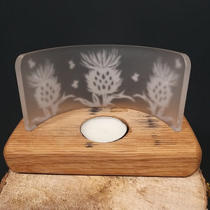 Handcrafted Whisky & Oak Thistle Tealight