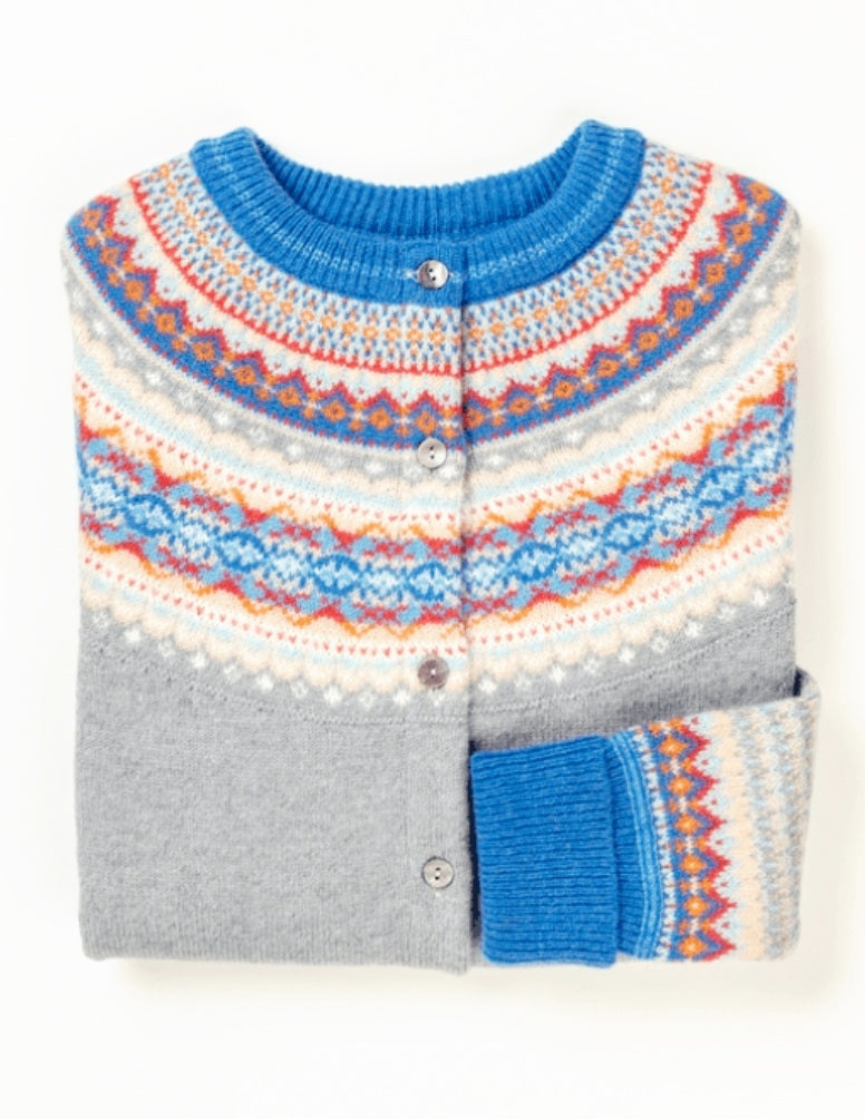 Eribe Knitwear Alpine Cardigan In Cornflower C3735