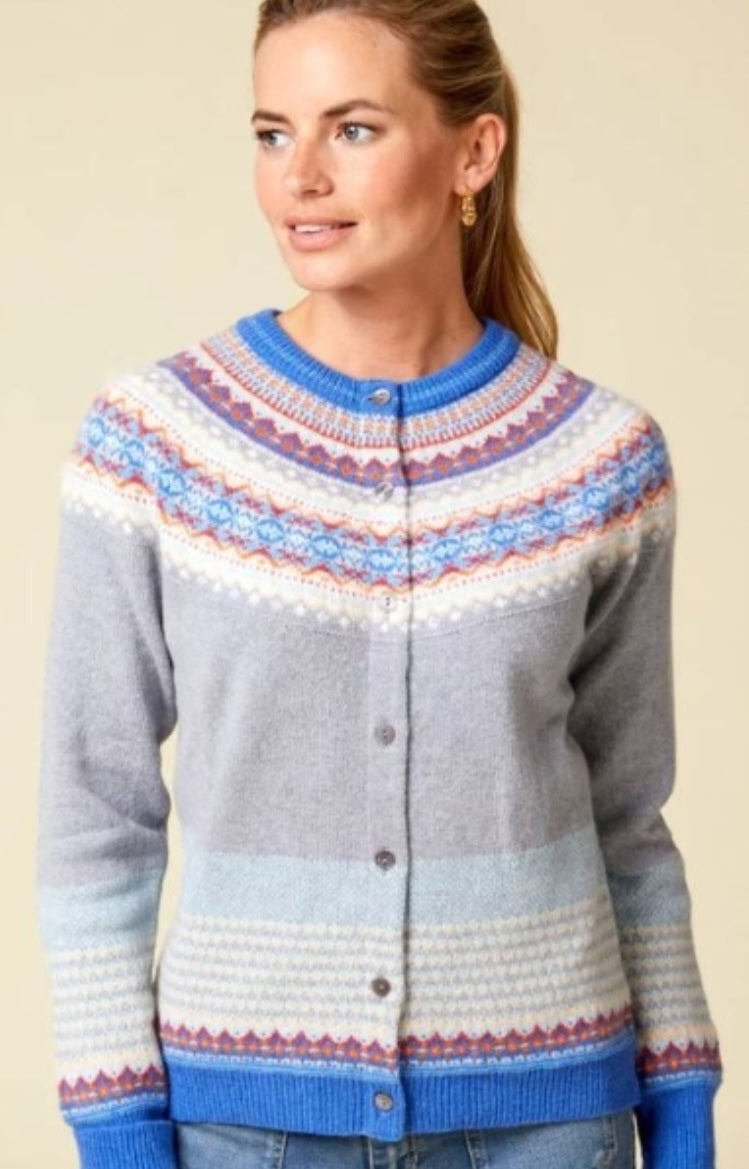 Eribe Knitwear Alpine Cardigan In Cornflower C3735
