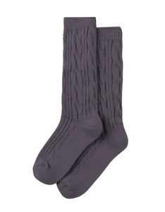Chalk Cosy Cable Socks